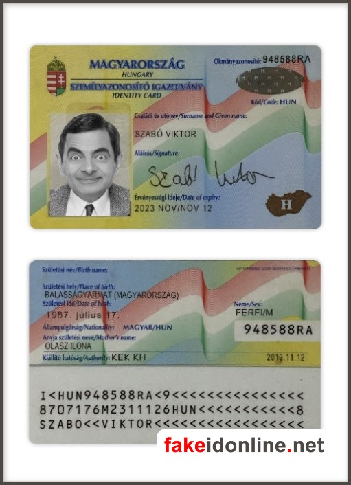 Hungary ID Card Template PSD